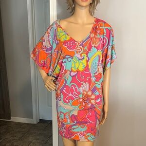 Trina Turk Colorful Floral Women's Swim Cover-Up / Mini Dress